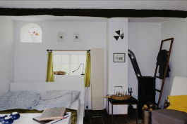 Indoor wall object (7 black, white and grey facets) on white wall in a wall country house in Worspwede, Germany. Architectural art, minimal art, art objects, wall object, facets, art or design, decorative art, art and design, colour fields, geometrical art, color fields, concrete art, contemporary art, abstraction, hard edge art, minimalism, abstract art, urban art, public art, outdoor artwork, art in public space. Objet mural (7 facettes noires, grises et blanches) sur mur blanc à Worspwede, Allemagne. Art minimal, objets d'art, art extérieur, design façade, objets muraux, facettes, art ou design, art et design, art décoratif, champs colorés, art géométrique, art concret, art contemporain, abstraction, minimalisme, art abstrait, art urbain, art public, œuvre d‘art extérieure, art en espace public, art de ville, art en milieu urbain. Wandobjekt (7 schwarze, graue und weiße Facetten) an einer weißen Wand in Worspwede, Deutschland. Kunstobjekte, Minimalkunst, Outdoorkunst, Fassadengestaltung, Wandobjekte, Facetten, Farbfelder, Konkrete Kunst, Zeitgenössische Kunst, Geometrische Kunst, Abstraktion, Minimalismus, Abstrakte Kunst, Urbane Kunst, Öffentliche Kunst, Kunst im urbanen Raum, Kunst im Stadtraum. 