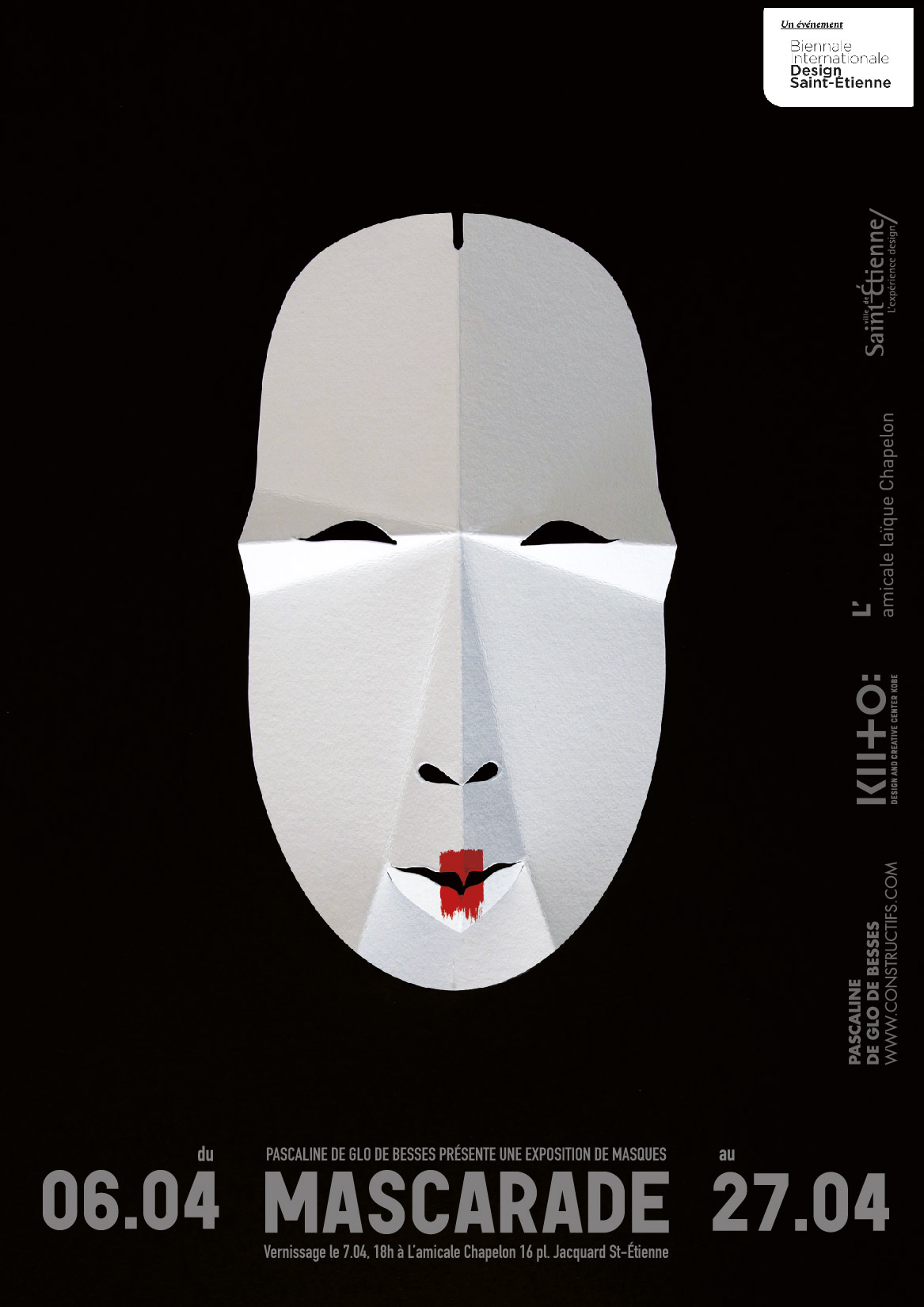 Exposition Mascarade, Amicale Chapelon, Saint-Étienne, Masques, Papier, Art et design, Pièces uniques, Unique pieces, Kunst und design, art and design, Einzelstücke, Collectible design